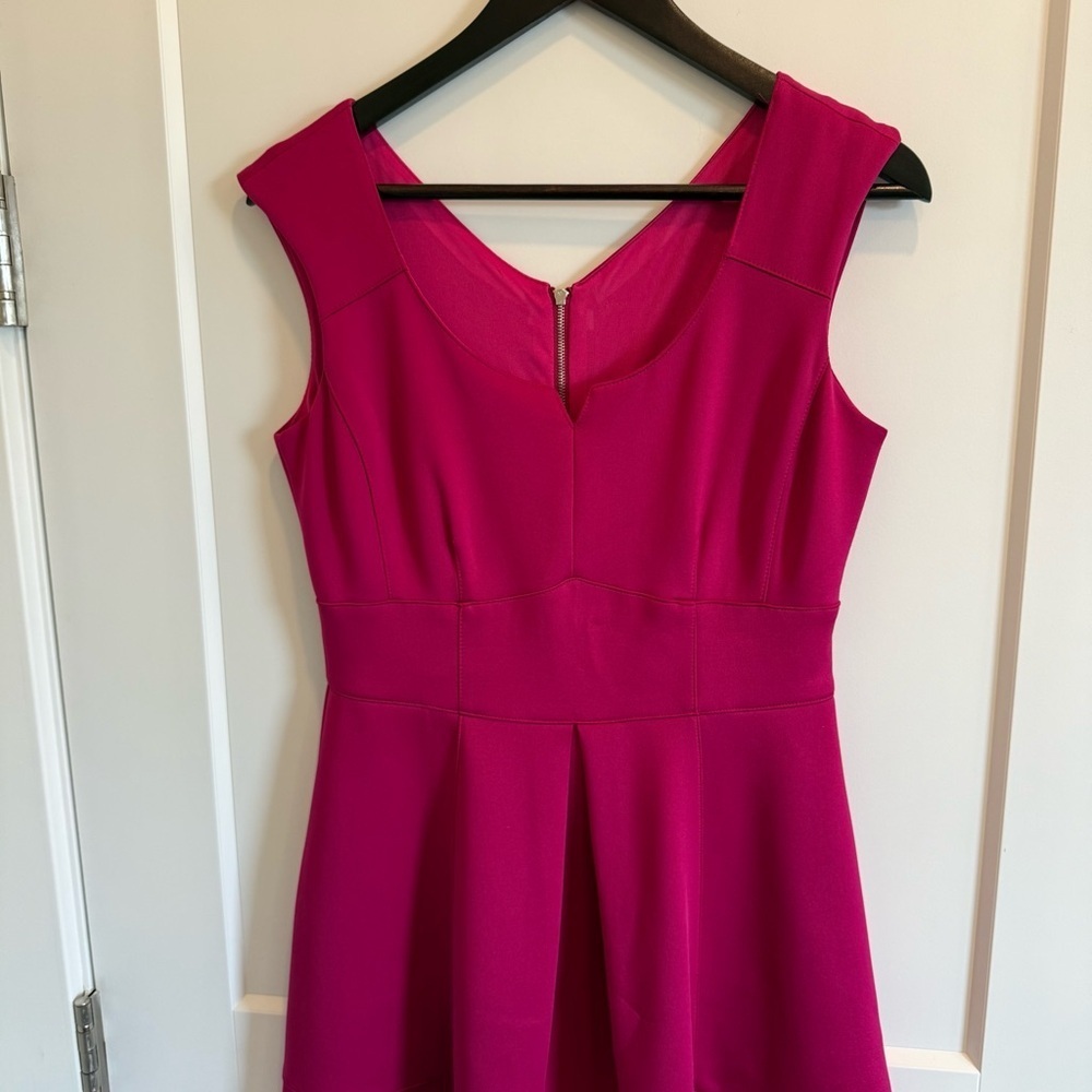 Magenta Pink Sweetheart Neckline Mini Dress Size 10 - Picture 6 of 11